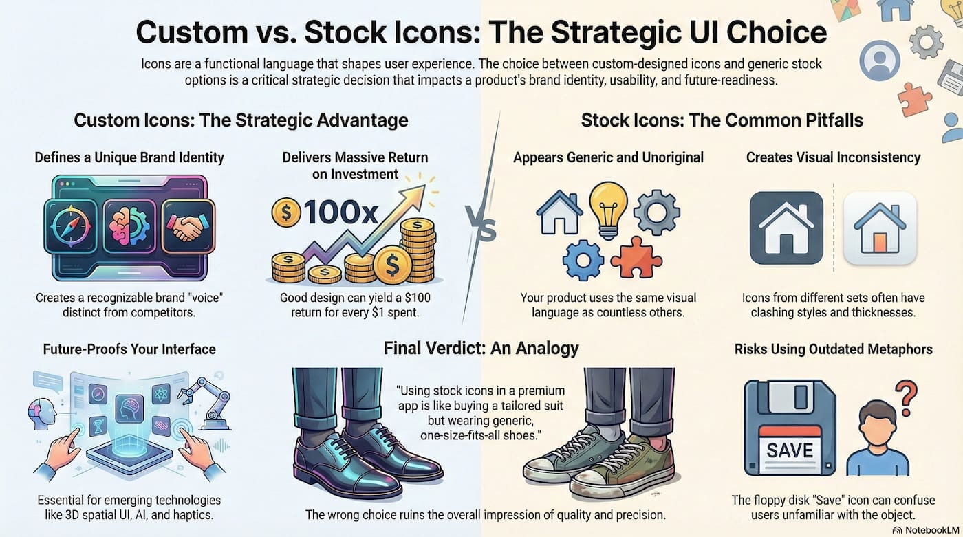 Featured image for “Custom icons vs. stock icons: Why your UI needs its own visual voice”